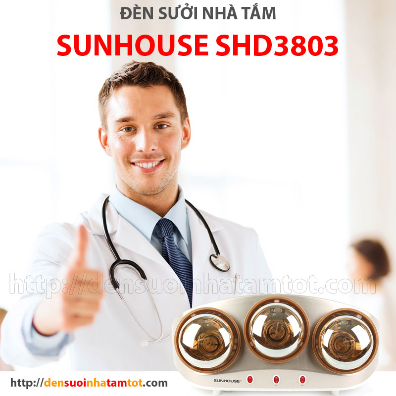 Đèn sưởi nhà tắm Sunhouse SHD 3803 tốt cho sức khỏe