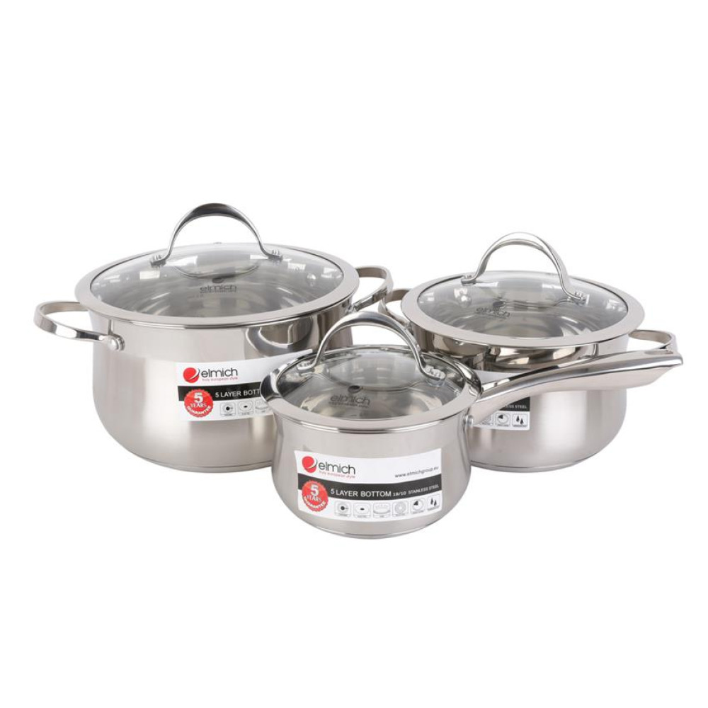 Bộ nồi inox 5 đáy 3 chiếc Elmich ibiza EL0124