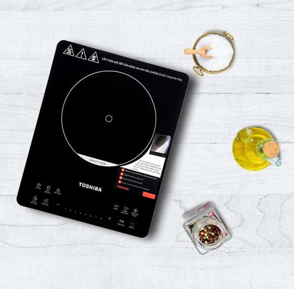 Bếp từ đơn Toshiba IC-20S3PV công suất 2000W, mặt kính gốm HEGON của Đức, mâm nhiệt đôi