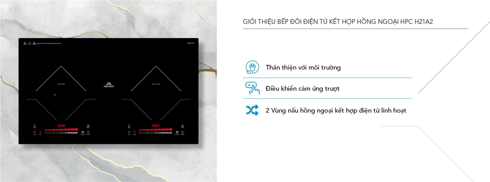 Bếp điện từ kết hợp hồng ngoại Hòa Phát HPC H21A2