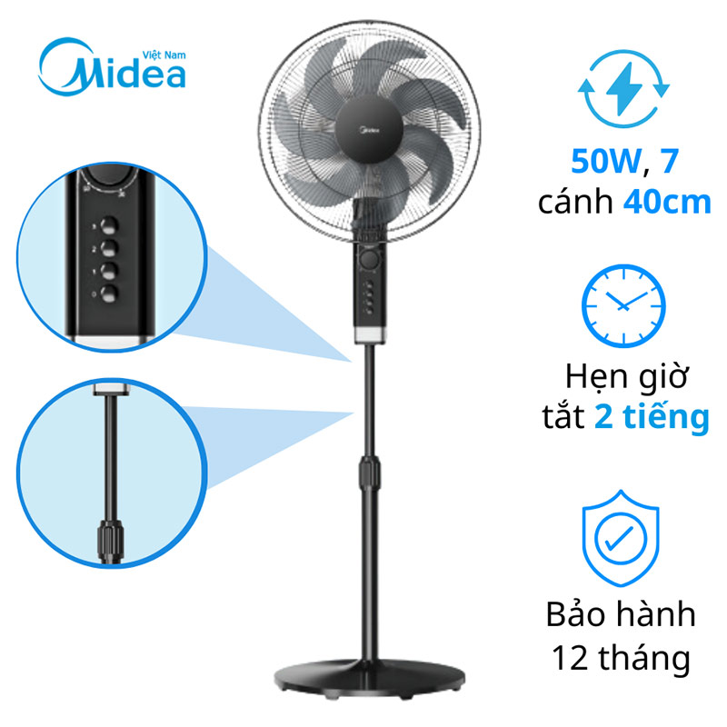 Quạt cây đứng Midea FS40-23MT 7 cánh