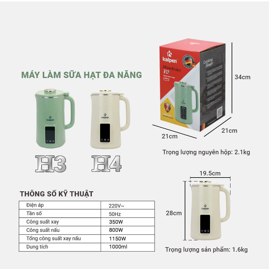 Máy làm sữa hạt Kalpen H3 H4