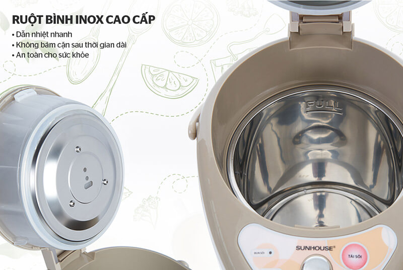 Lòng bình bằng inox cao cấp an toàn