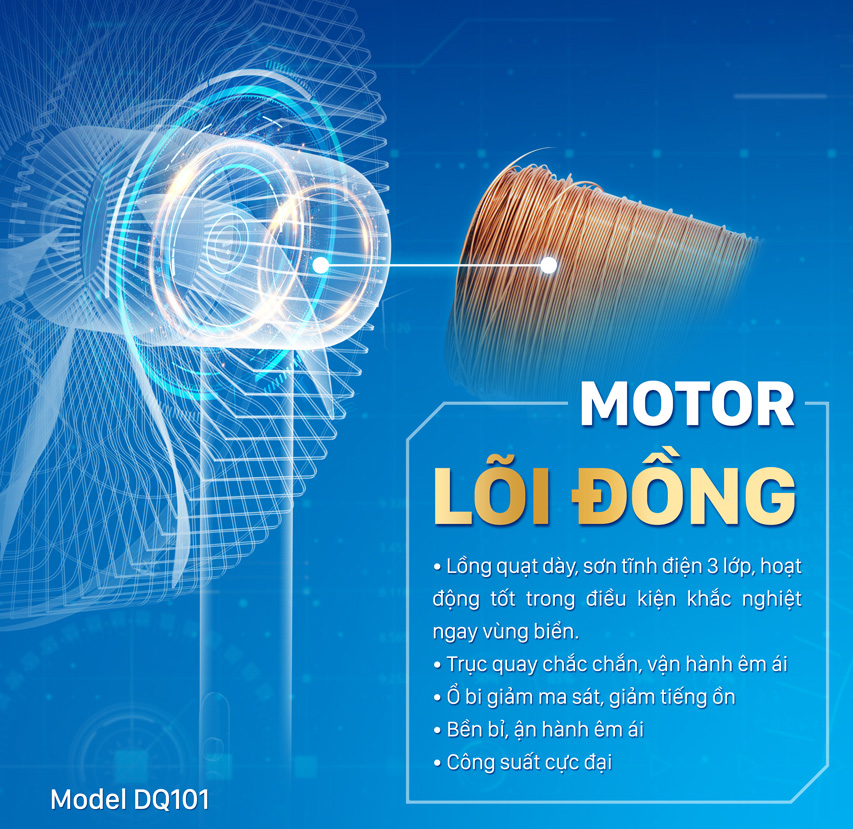 Motor bằng lõi đồng siêu bền