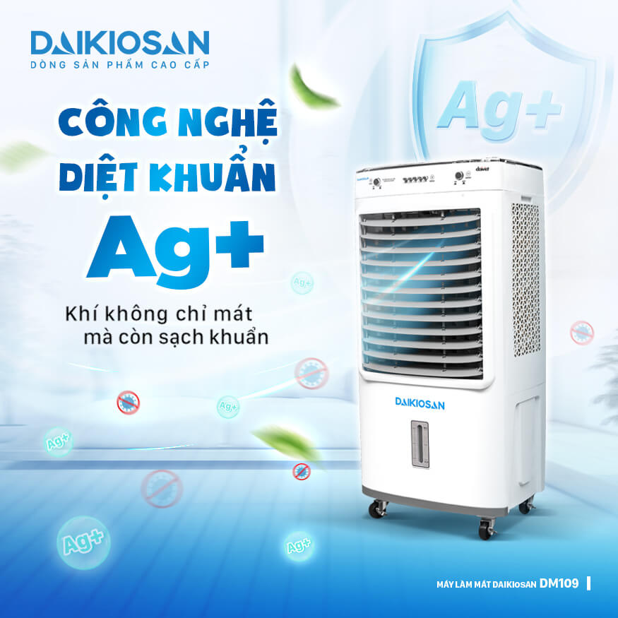 Quạt Hơi Nước Daikiosan DM109 công nghệ diệt khuẩn Ag+
