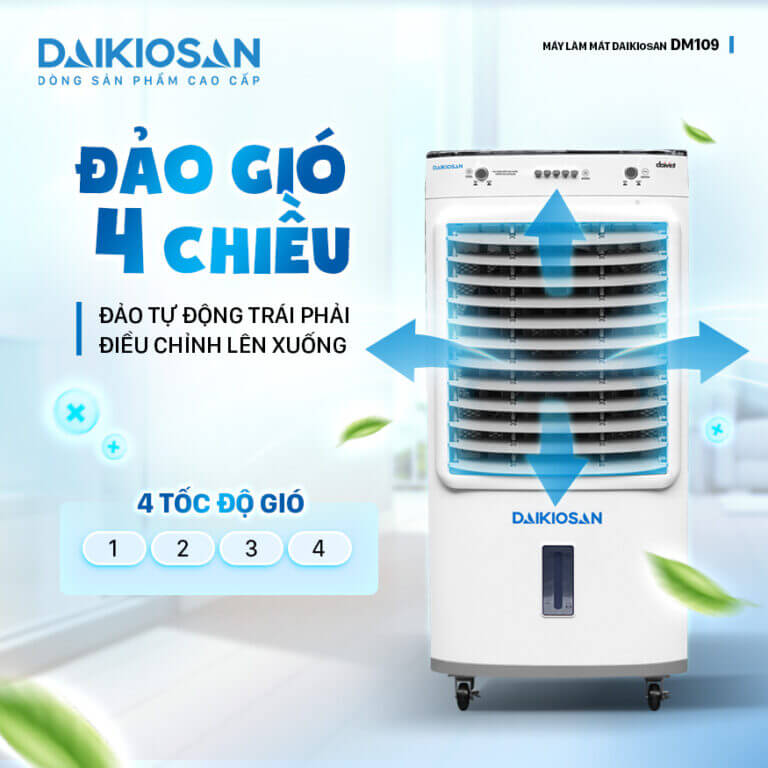 Quạt Hơi Nước Daikiosan DM109 đảo gió bốn chiều