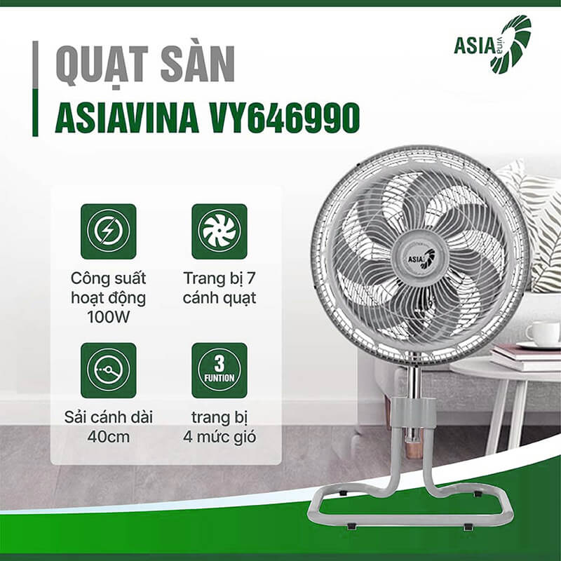 Những đặc điểm của Quạt sàn rút AsiaVina Turbo Max VY646990