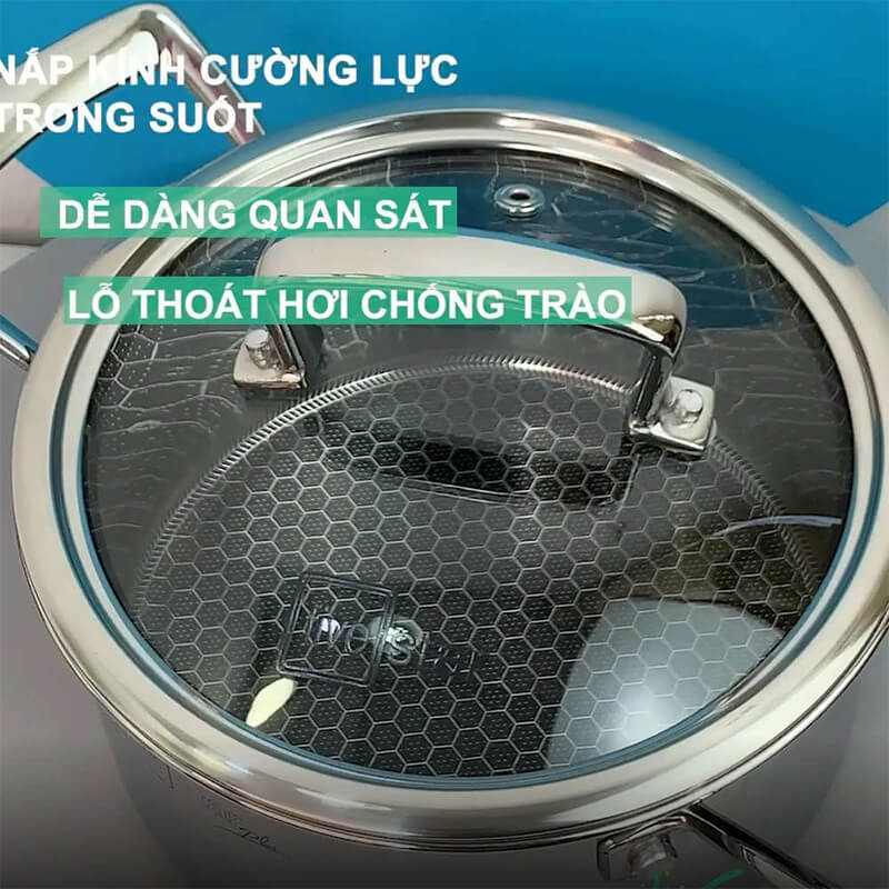 Nắp kính cường lực viền inox