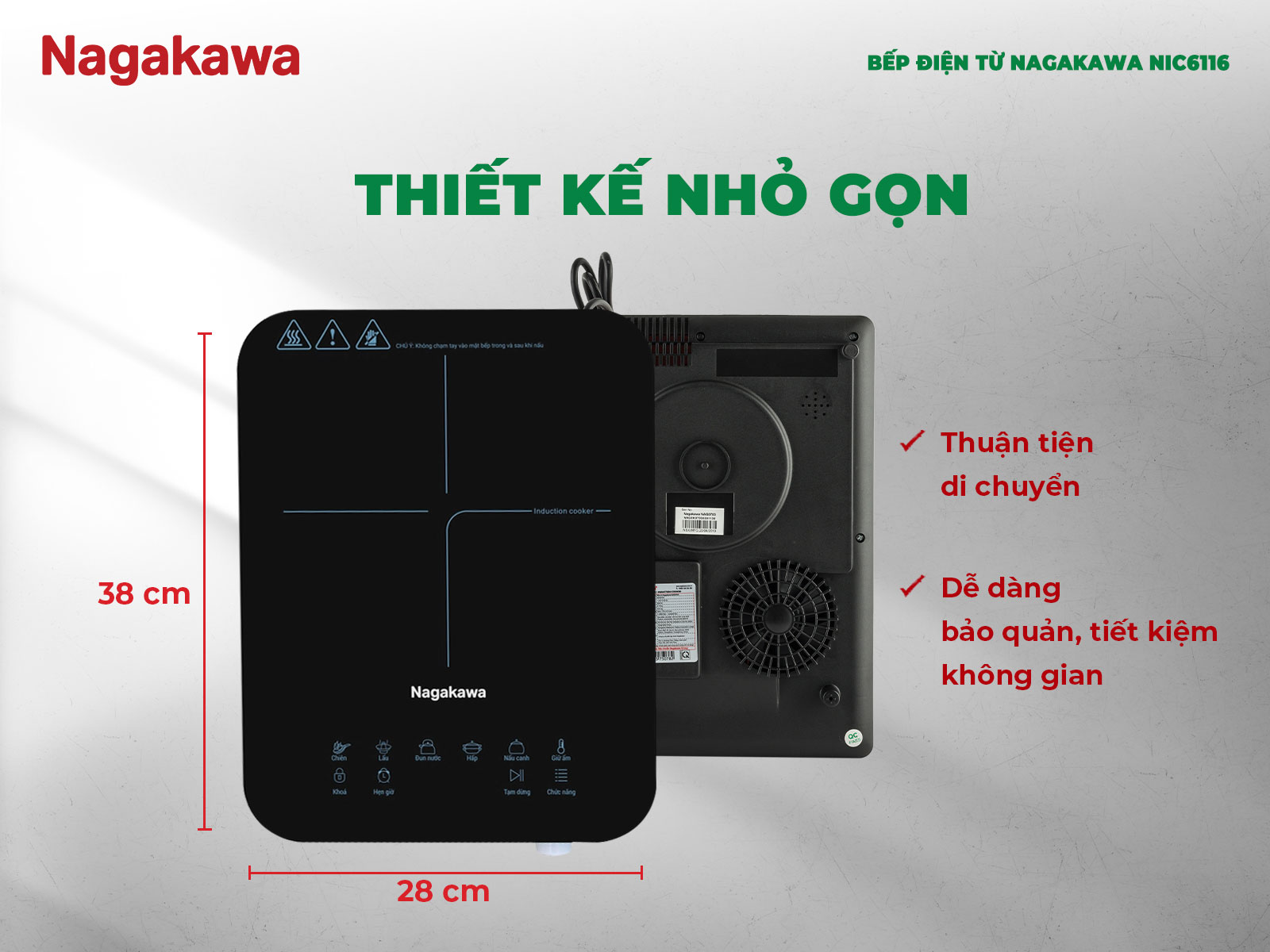 Thiết kế nhỏ gọn, dễ di chuyển