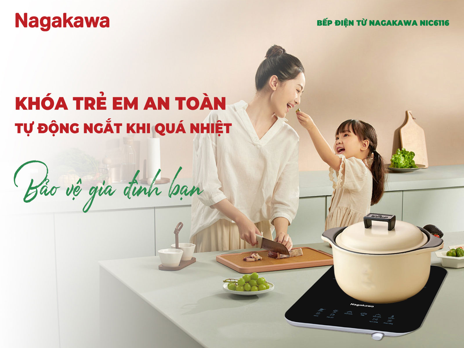 Khóa trẻ em và tính năng tự ngắt khi quá nhiệt