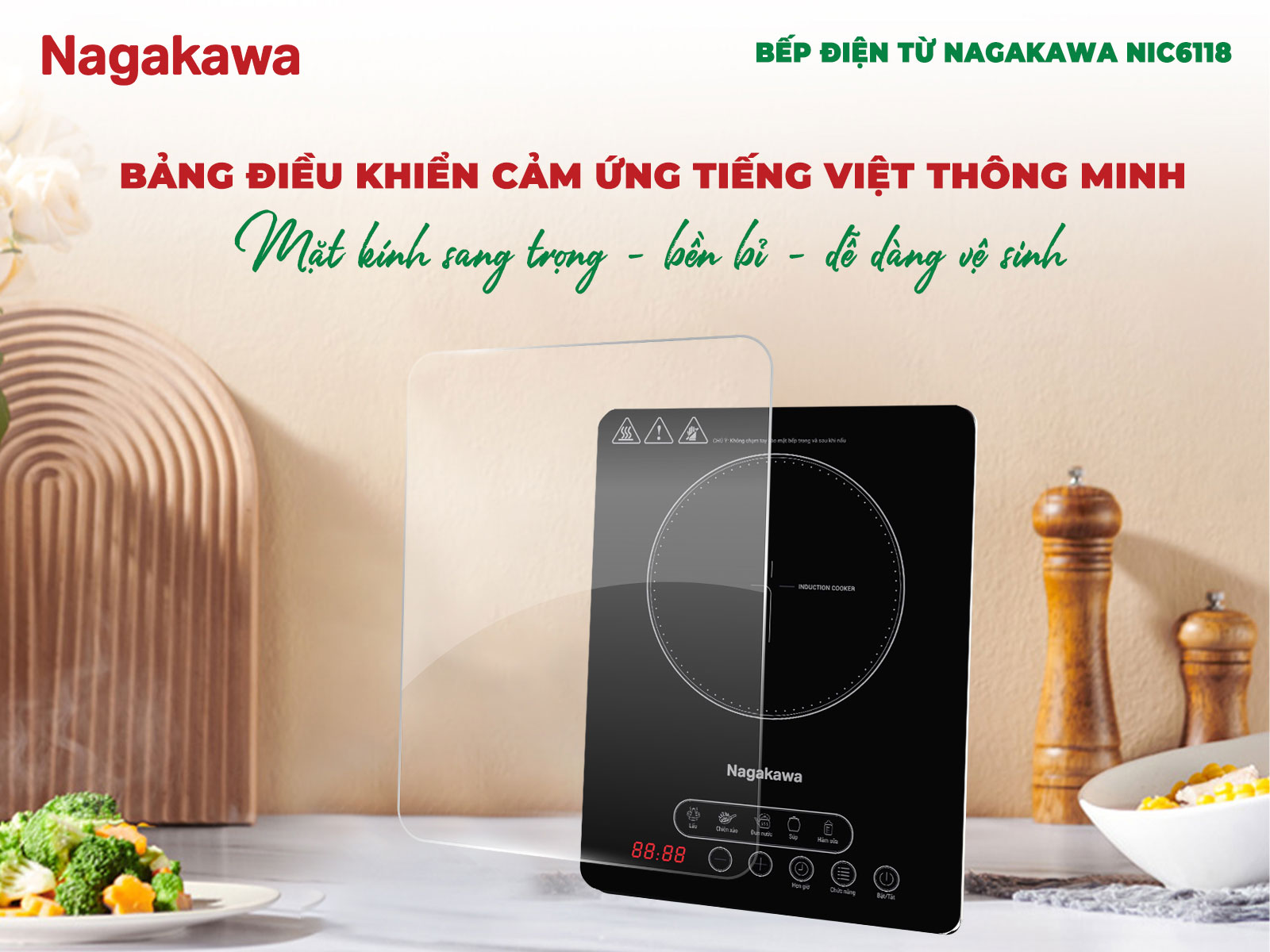 Bảng điều khiển cảm ứng tiếng Việt – Thao tác dễ dàng