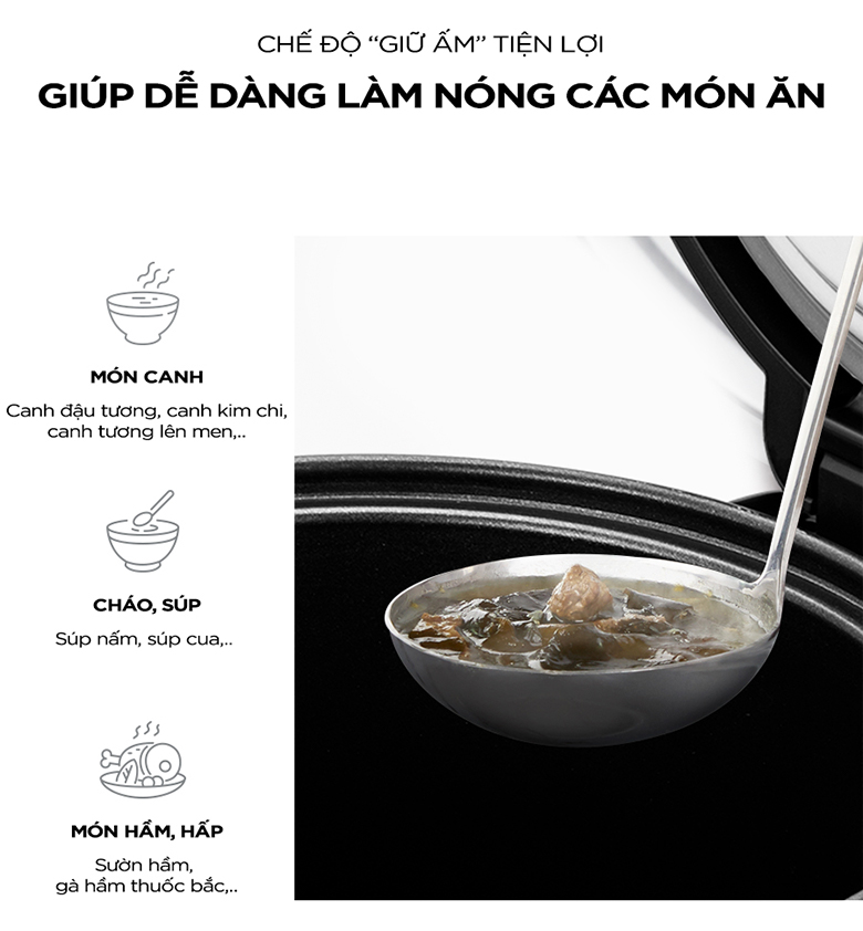 Giữ ấm tiện lợi – bữa cơm luôn sẵn sàng