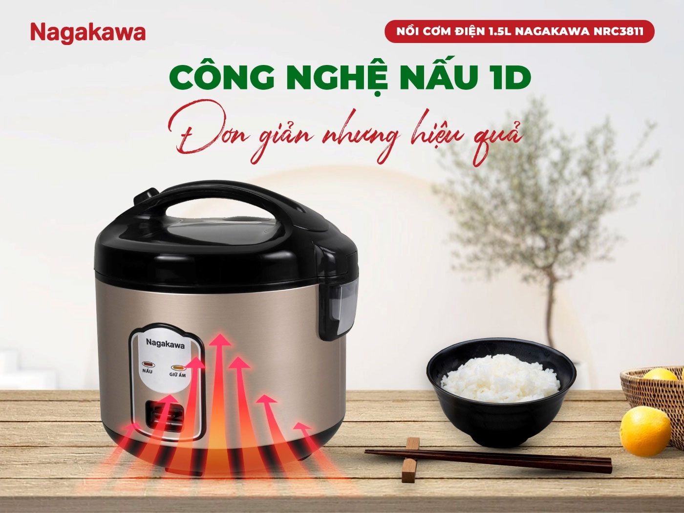 Công nghệ nấu 1D – Cơm chín đều, giữ nguyên vị