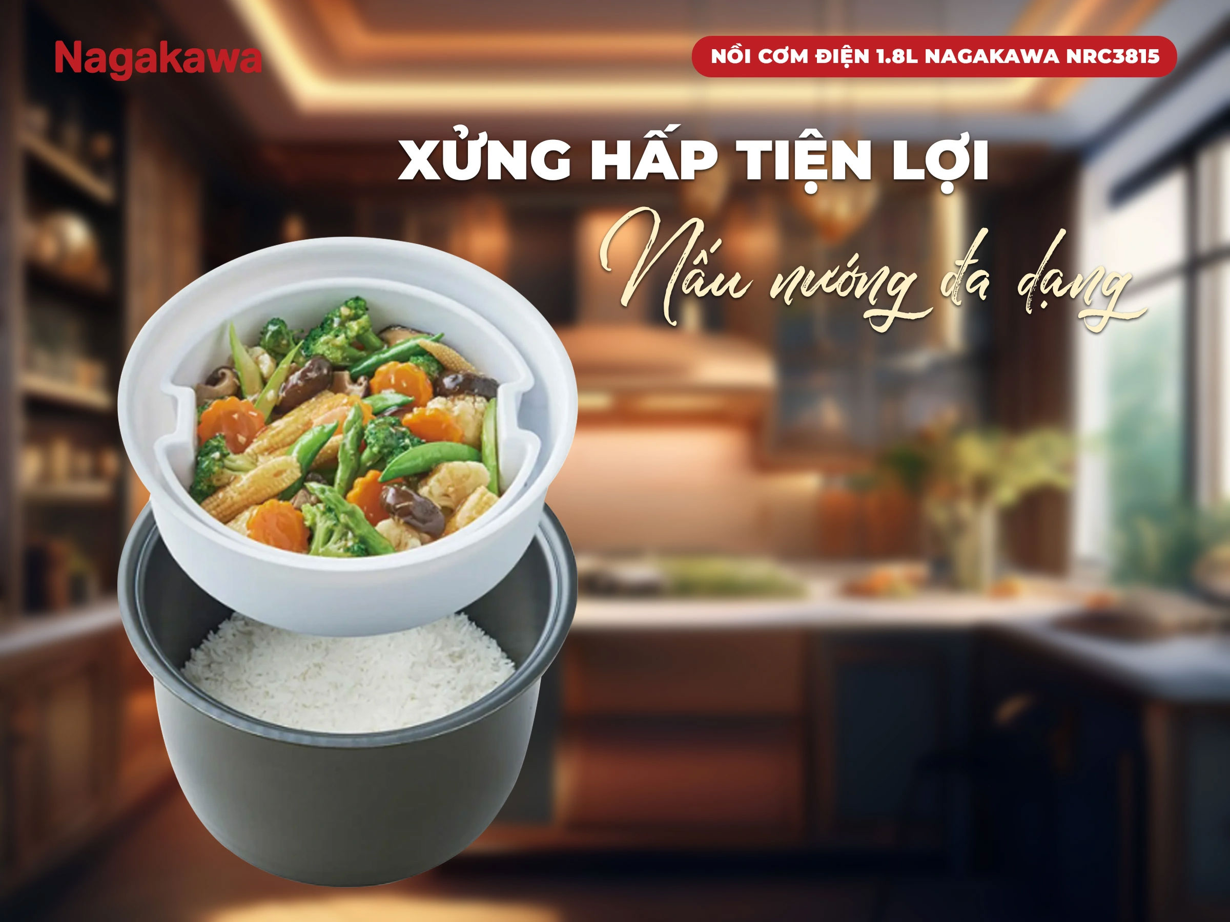 Trang bị xửng hấp – Dây điện tháo rời tiện lợi