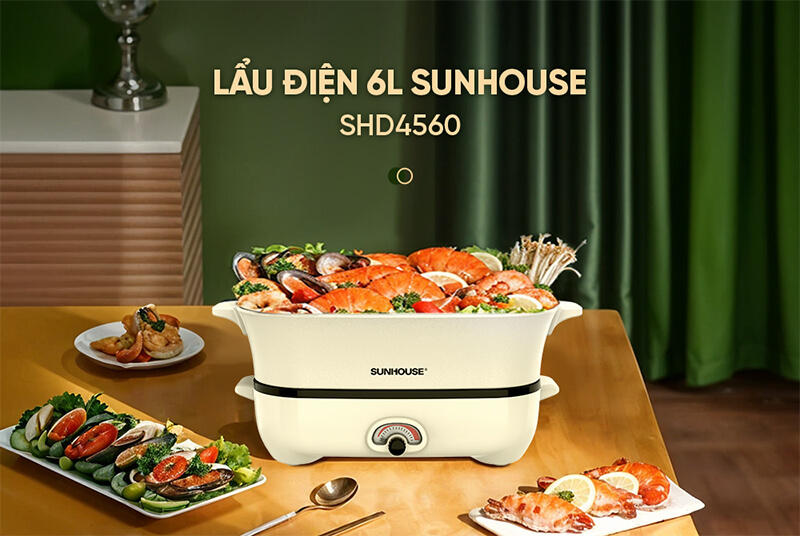 Nồi lẩu điện Sunhouse SHD4560 dung tích 6 lít