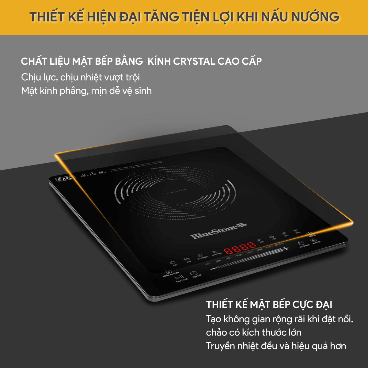 Mặt bếp Crystal cao cấp – bền đẹp vượt thời gian