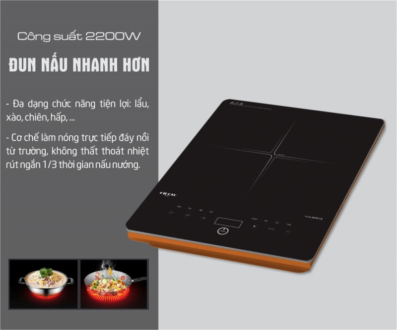 Công suất 2200W – Nấu ăn nhanh hơn, tiết kiệm hơn