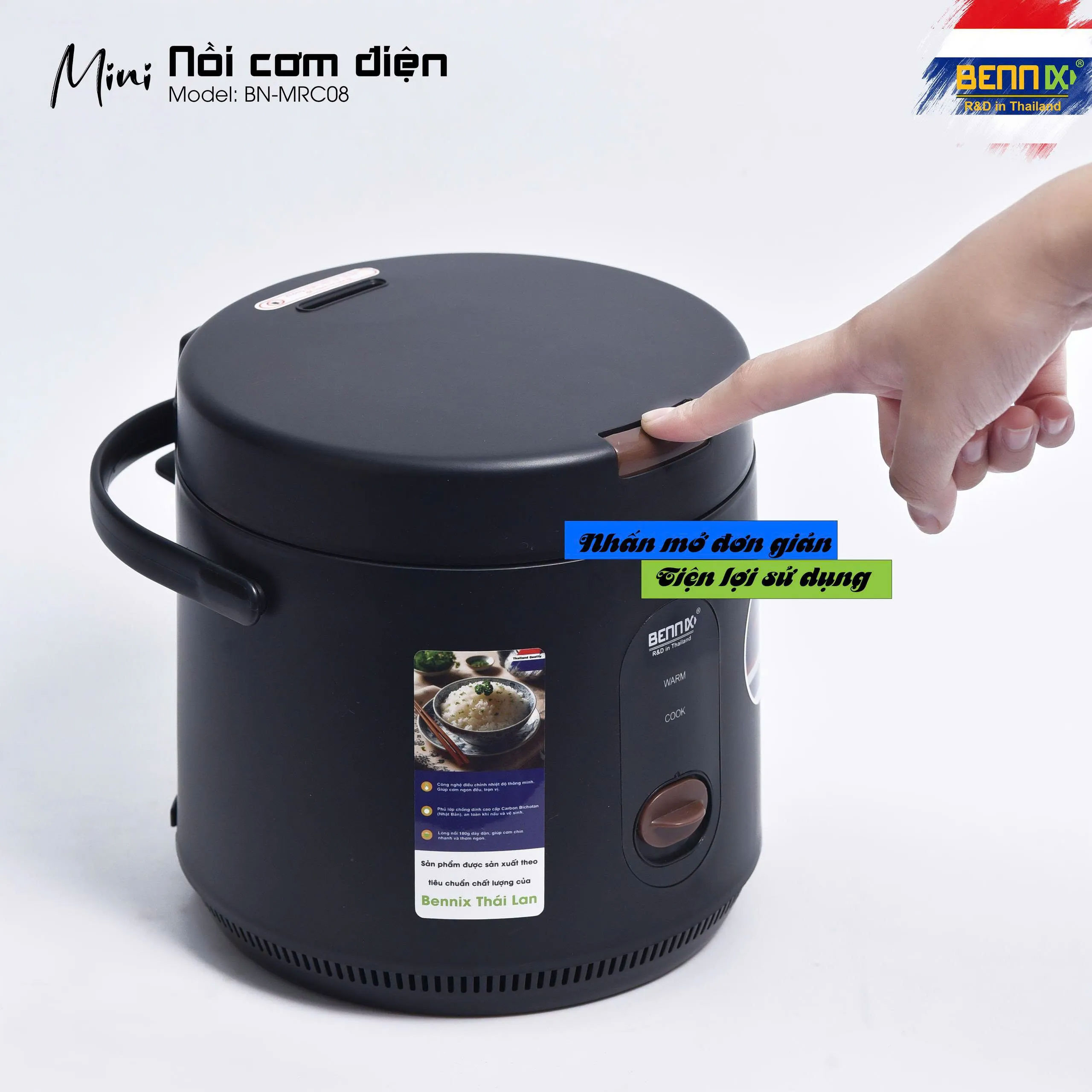 Thiết kế nút nhấn mở tiện lợi, thao tác dễ dàng