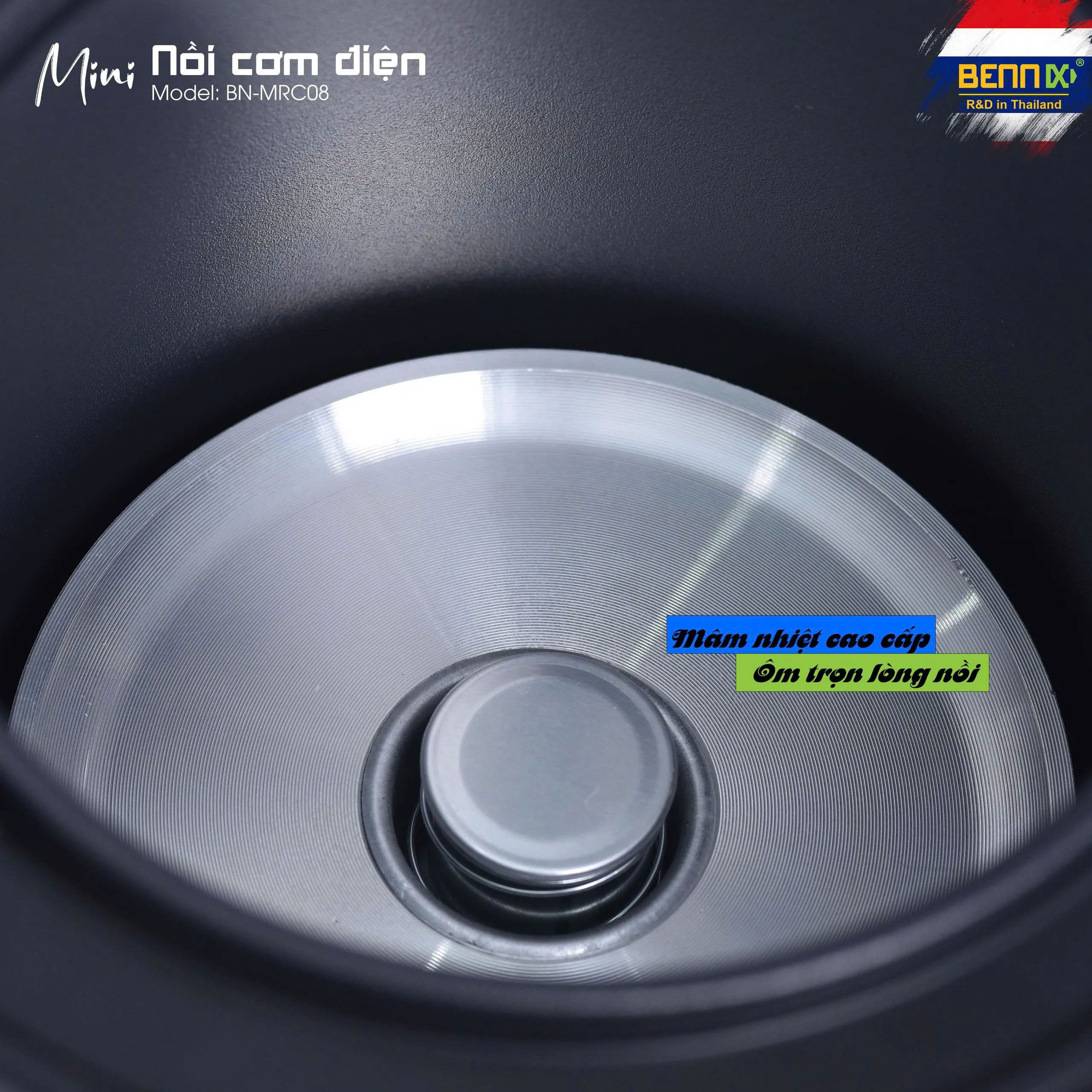 Mâm nhiệt lớn, truyền nhiệt đều, cơm chín ngon
