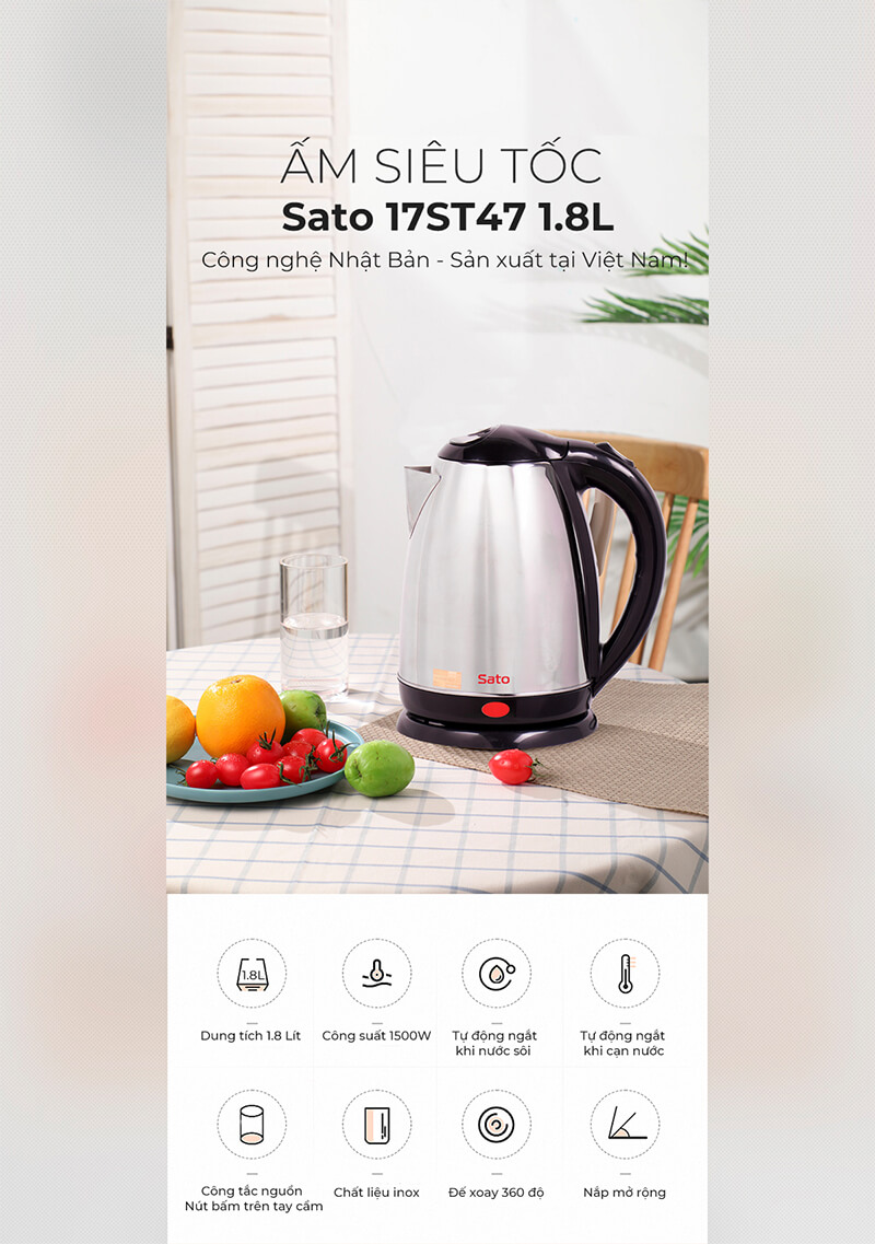 Dung tích 1.8 lít – Phù hợp cho gia đình 3–5 người