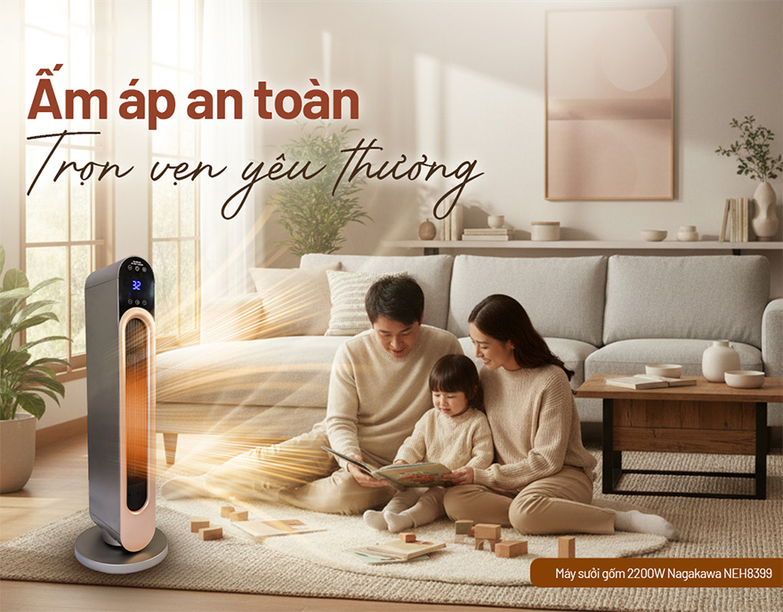 Máy Sưởi Gốm Nagakawa NEH8399 2200W