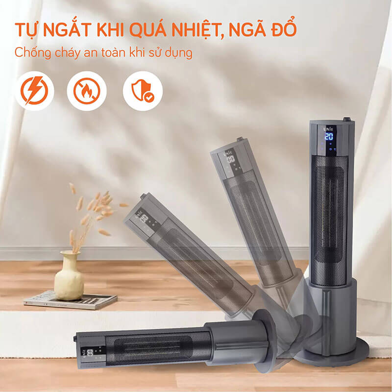 Máy sưởi gốm UNIE UE-129 2200W phun sương tạo ẩm có điều khiển