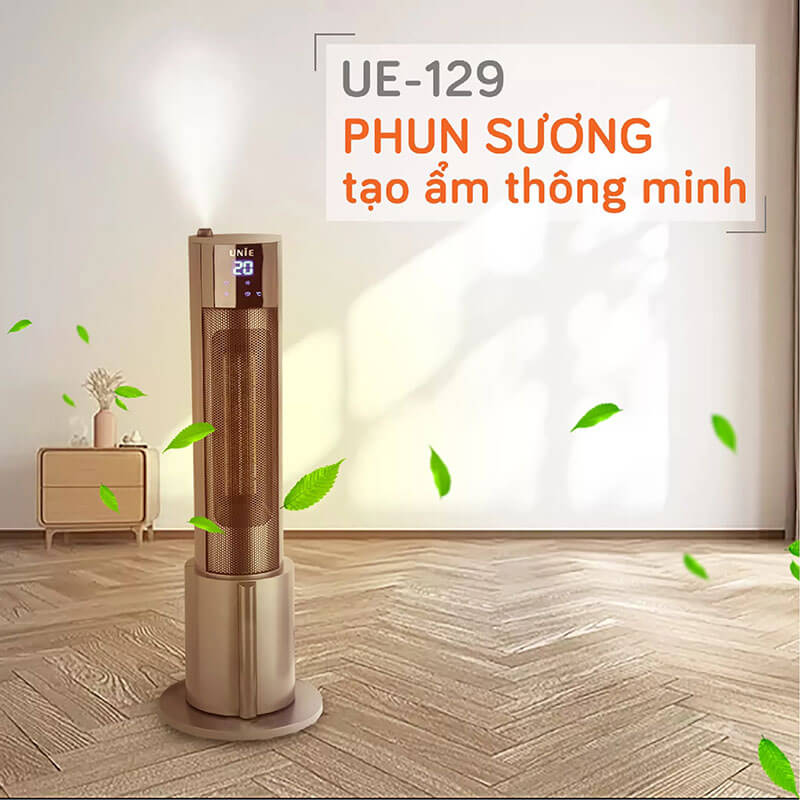 Máy sưởi gốm UNIE UE-129 2200W phun sương tạo ẩm có điều khiển
