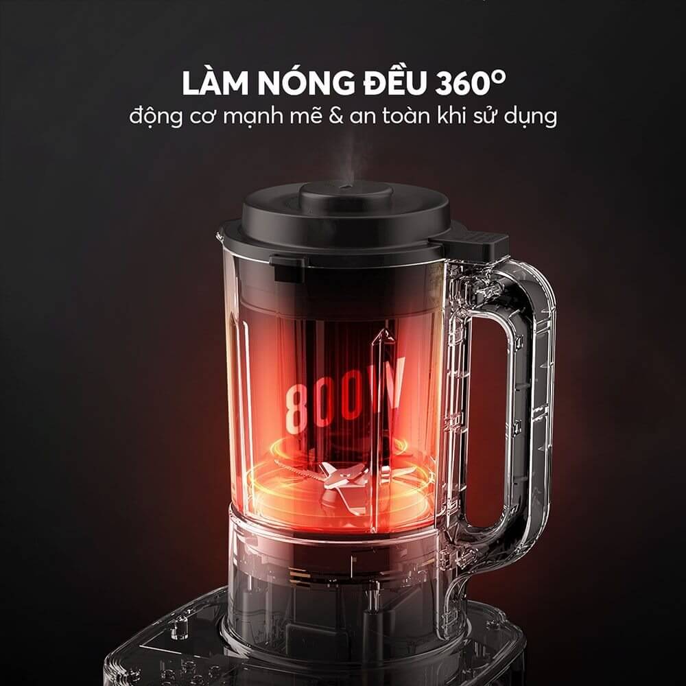 Động cơ mạnh mẽ 800W – làm nóng đều 360 độ