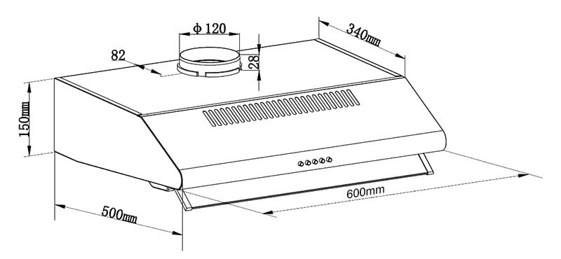 Thông số kỹ thuật máy hút mùi Fandi FD-605P