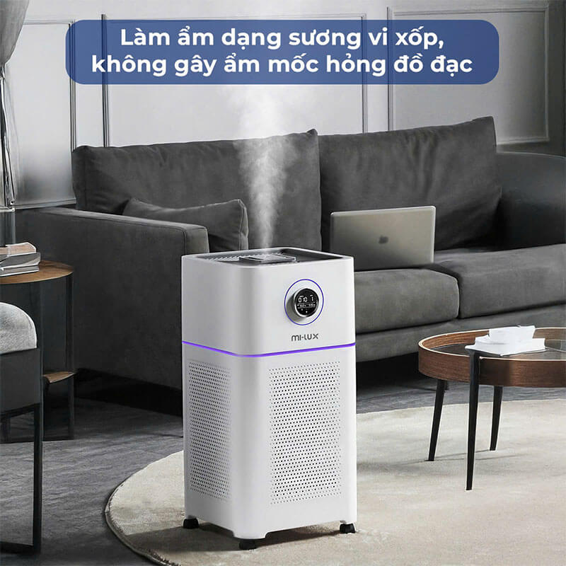 Làm ẩm phun sương vi mô kết hợp khuếch tán tinh dầu