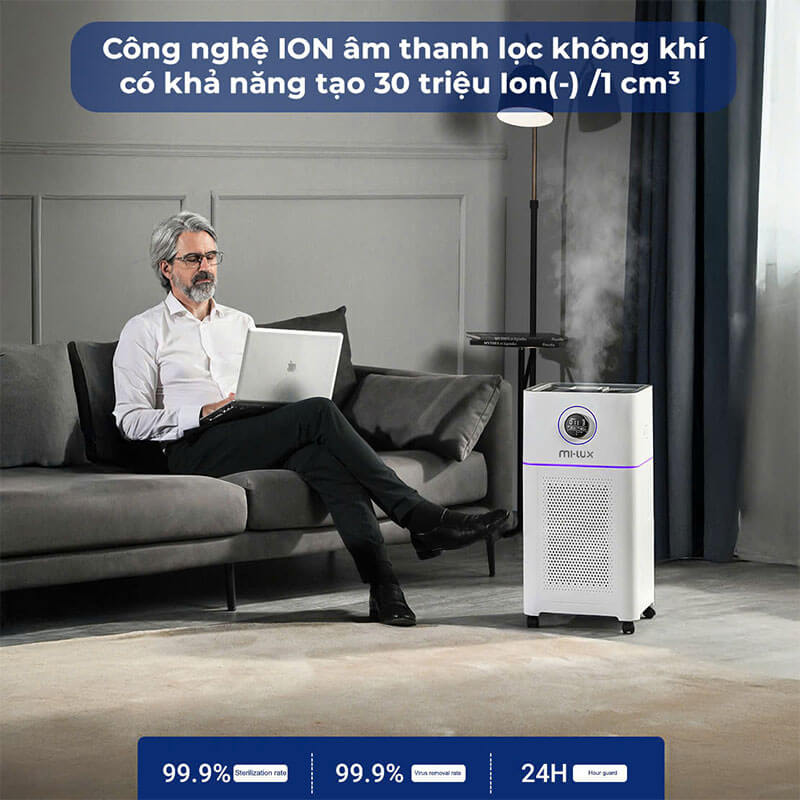 Công nghệ ion âm mật độ cao hỗ trợ làm sạch không khí