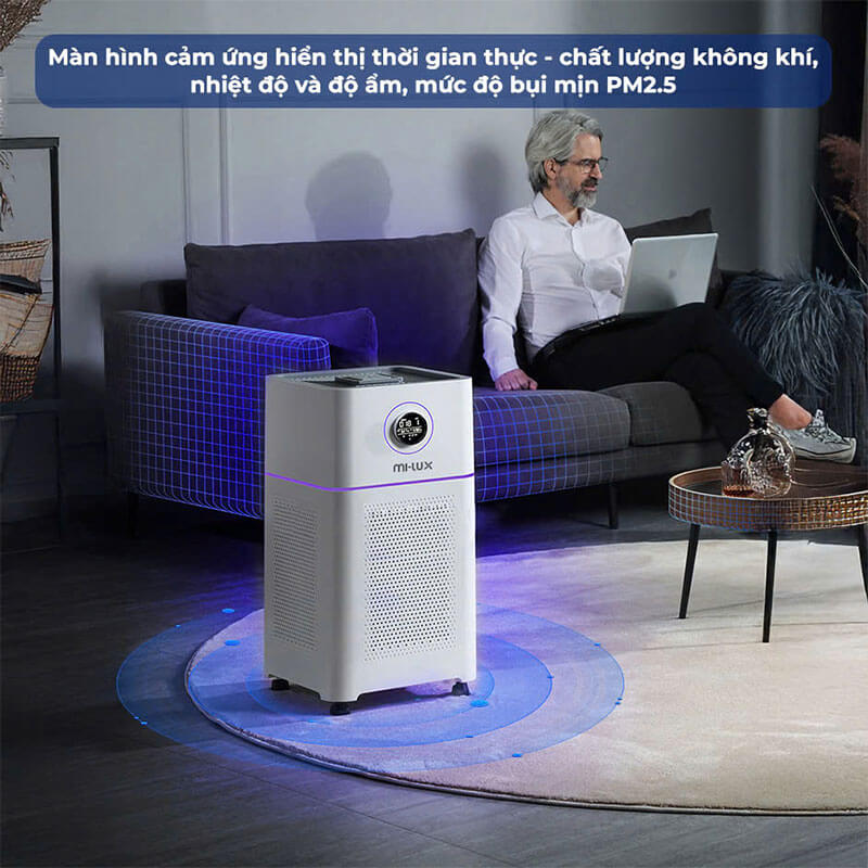 Màn hình cảm ứng hiển thị chất lượng không khí theo thời gian thực