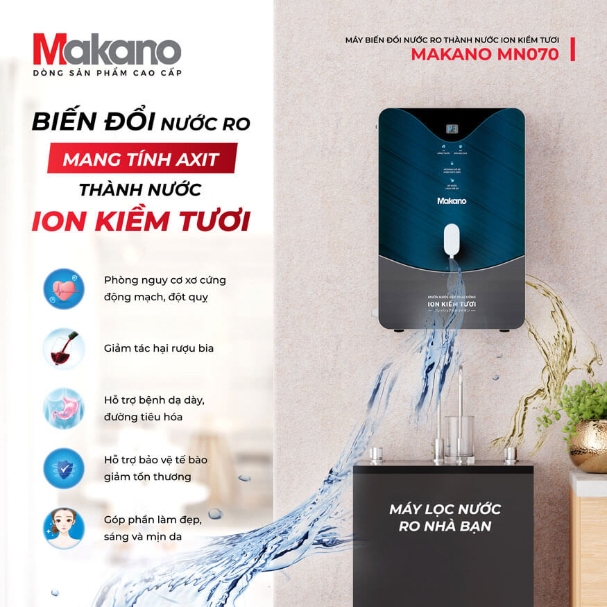 Biến đổi nước RO axit thành nước Ion kiềm tươi giàu khoáng