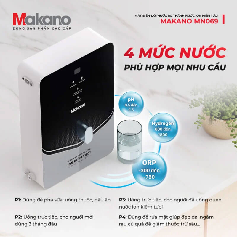 4 mức pH linh hoạt, đáp ứng mọi nhu cầu sử dụng