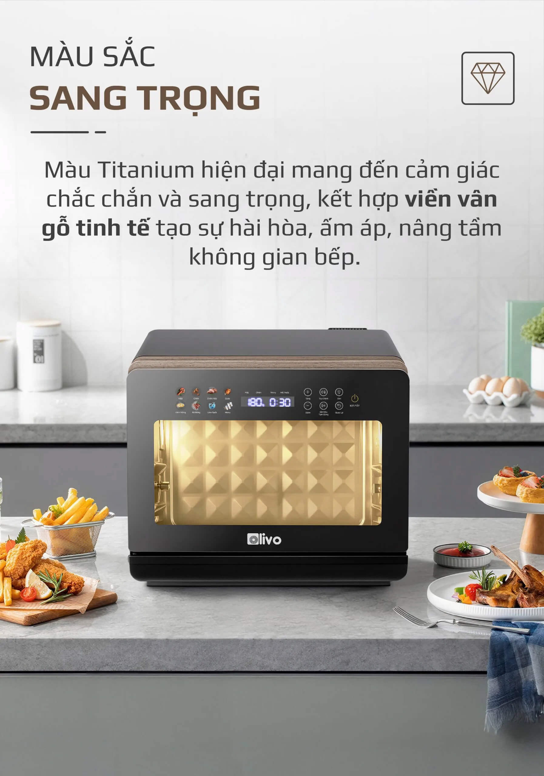 Màu sắc titanium sang trọng, tinh tế