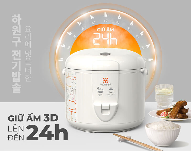 Giữ ấm 3D lên đến 24 giờ, cơm luôn nóng và thơm ngon