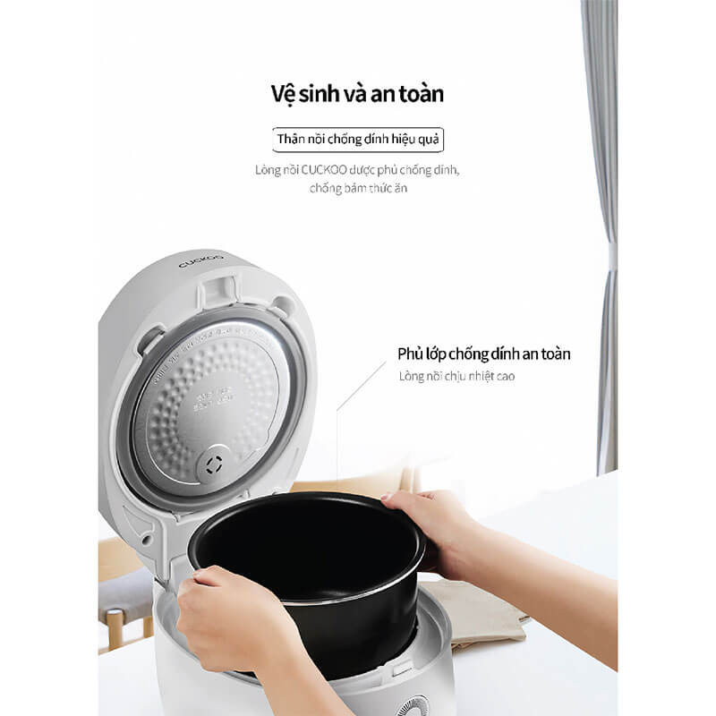 Lòng nồi hợp kim nhôm phủ chống dính an toàn – nấu cơm chín đều, tơi xốp