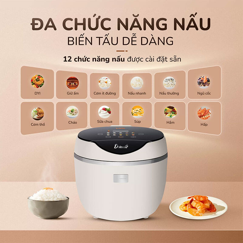12 chức năng nấu được cài đặt sẵn – đa chức năng nấu
