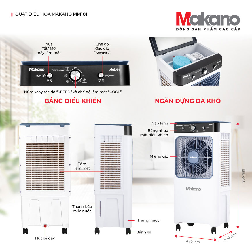 Thông Số Kỹ Thuật Chi Tiết Của Máy Làm Mát Hơi Nước Makano MM101