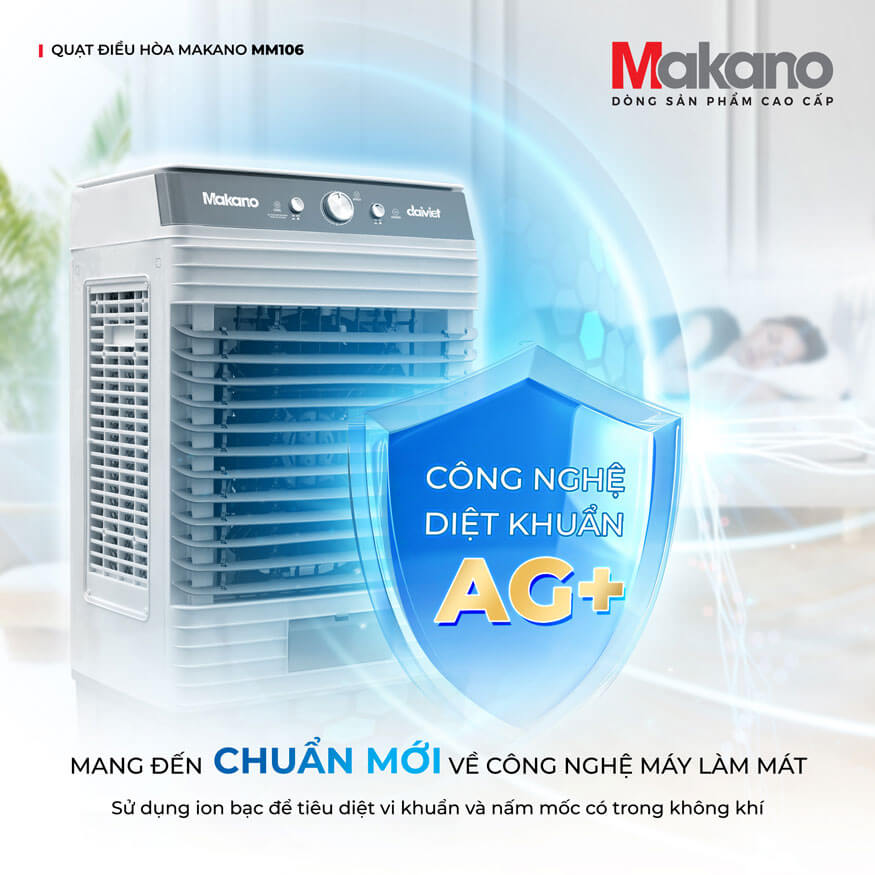 Công nghệ kháng khuẩn Ag+ tiên tiến – bảo vệ không khí sạch 24/7