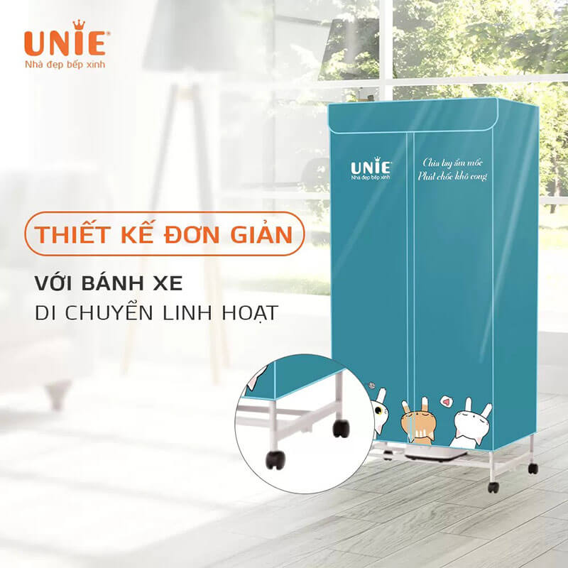 Tủ sấy quần áo UNIE UE-688 2 tầng dòng cơ 900w rộng 71cm
