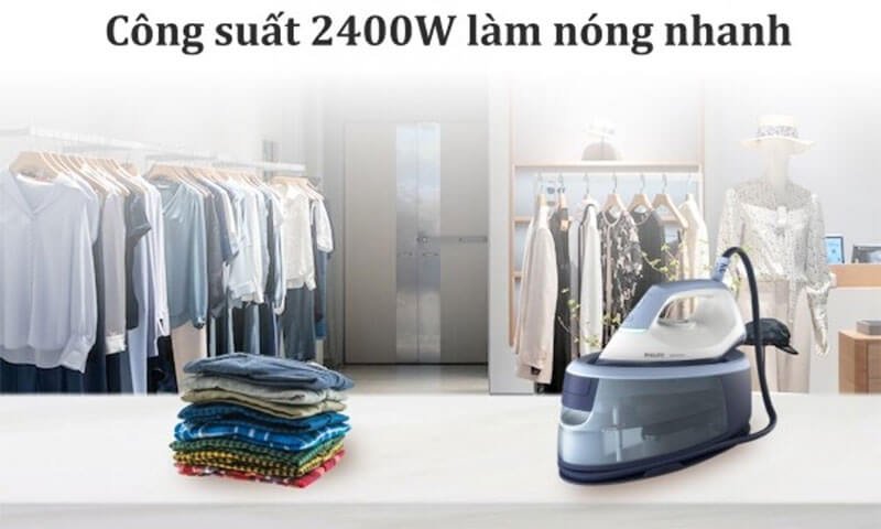 Công suất mạnh mẽ 2400W – Làm nóng nhanh chỉ trong 2 phút