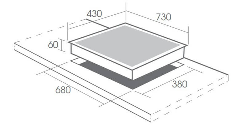 Thông số kỹ thuật bếp gas âm Latino LT-389A