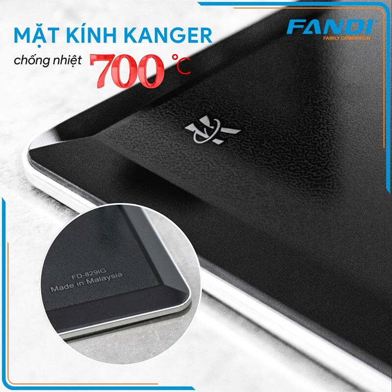 Mặt kính Kanger chịu nhiệt 700°C – bo viền 4 cạnh bằng hợp kim cao cấp