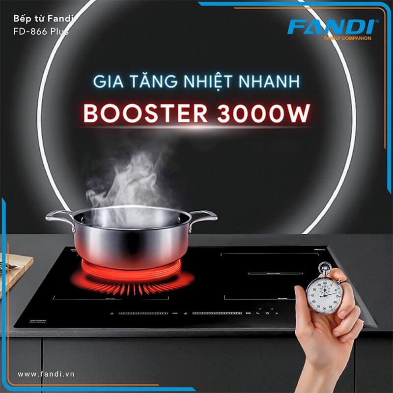 Công nghệ Booster – nấu nhanh công suất tối đa lên tới 3700W