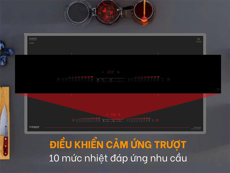 Điều khiển cảm ứng trượt 10 mức nhiệt – Linh hoạt cho mọi món ăn