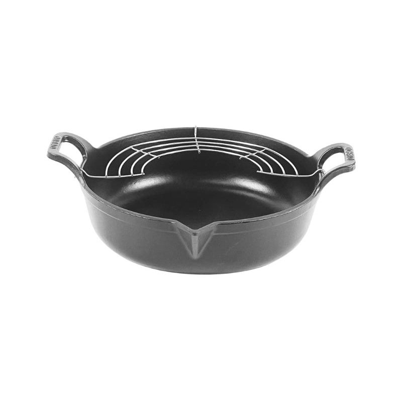 Chảo gang Oceno FR24D 24cm ( giá gác inox đi kèm)