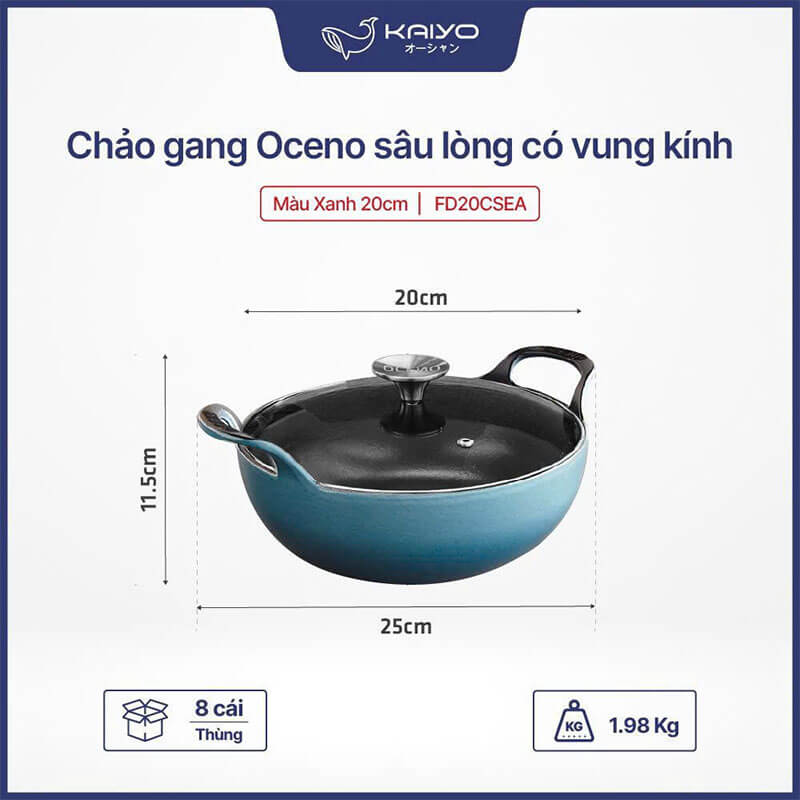 Thông số kỹ thuật chảo gang Oceno FD22SEA