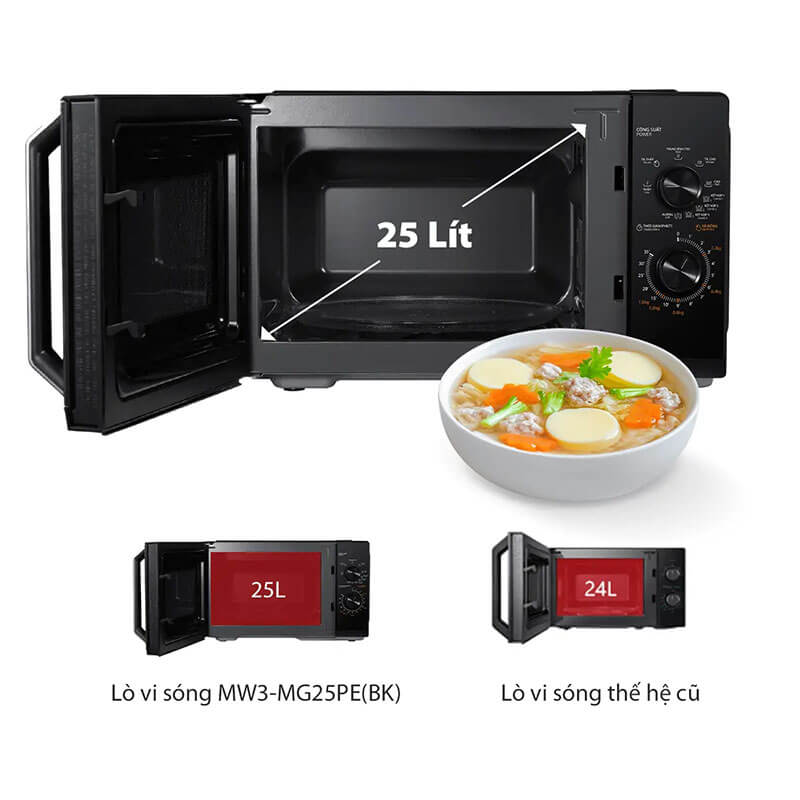 Dung tích lớn 25L – tối ưu hóa diện tích khoang