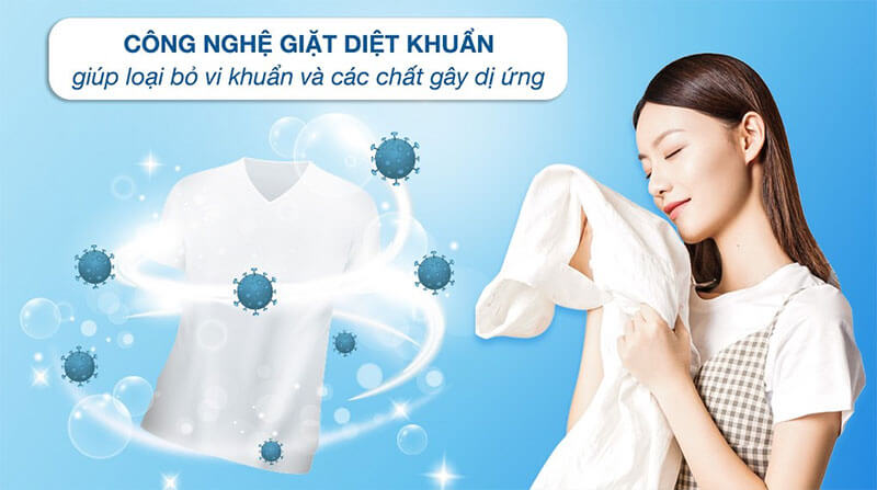 Công nghệ giặt diệt khuẩn – Làm sạch sâu và an tâm sử dụng